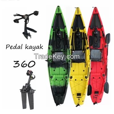 3.38m*0.87m Fishing Pedal Kayak Board LLDPE Rowing 550 Lbs