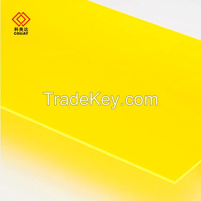 YELLOW 8mm  Eco Friendly Acrylic Plastic Sheet Acrylic Sheet Laser Cutting