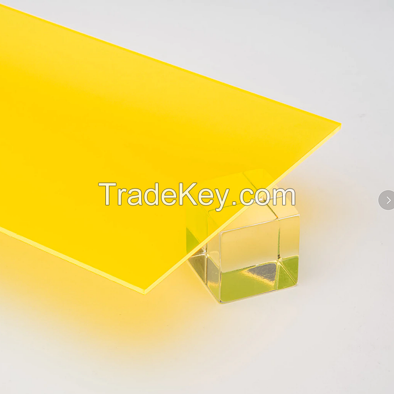 YELLOW 8mm  Eco Friendly Acrylic Plastic Sheet Acrylic Sheet Laser Cutting