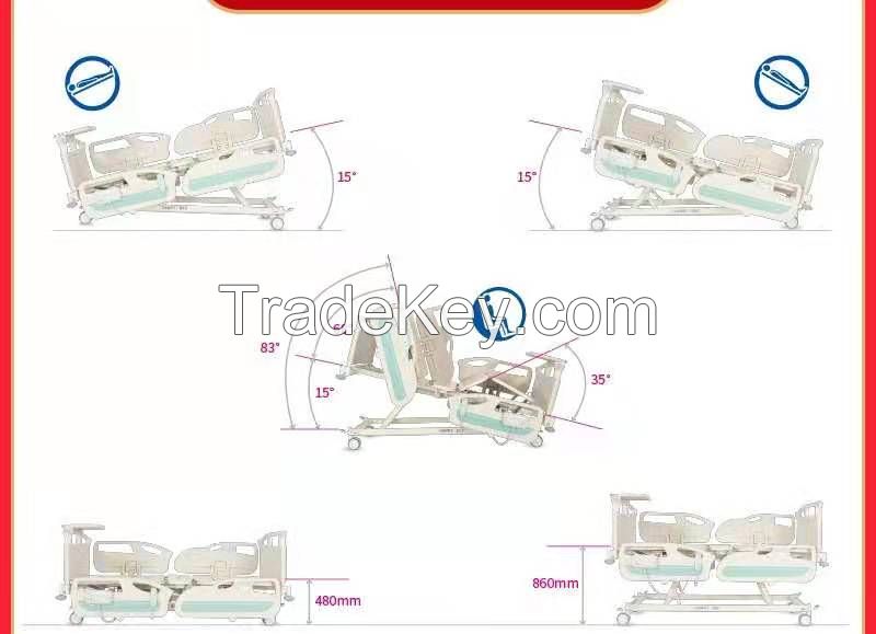 Hospital bed,DA-2 Five-function electric hospital bed price C5 Multi-function medical electric adjust bed ICU patient bed for intensive care