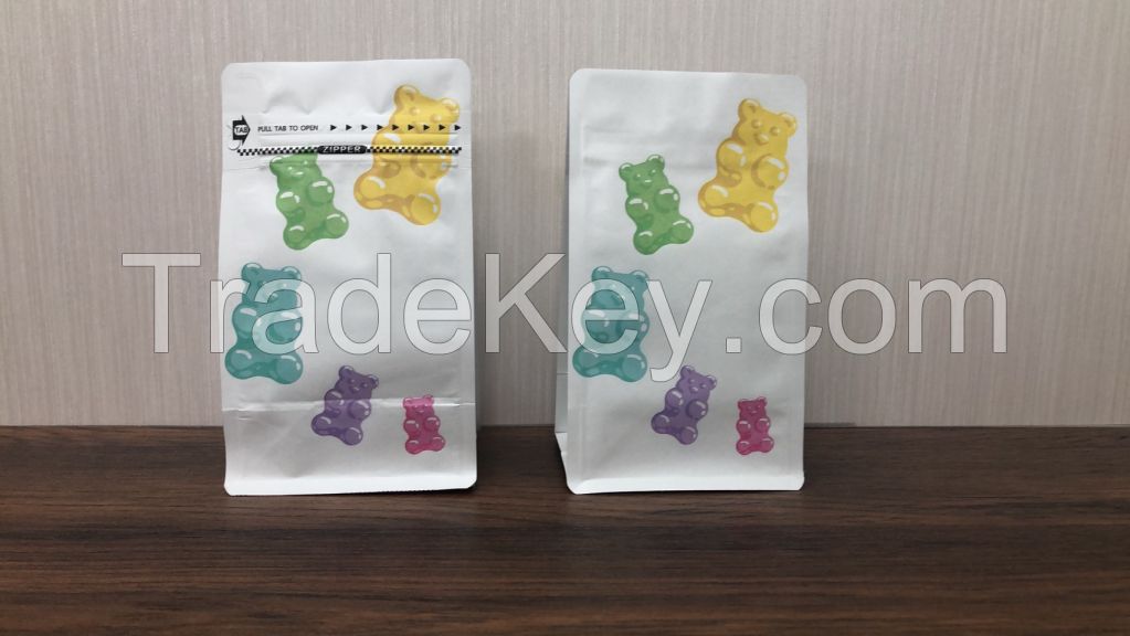 Digital inkjet printing flat bottom bag