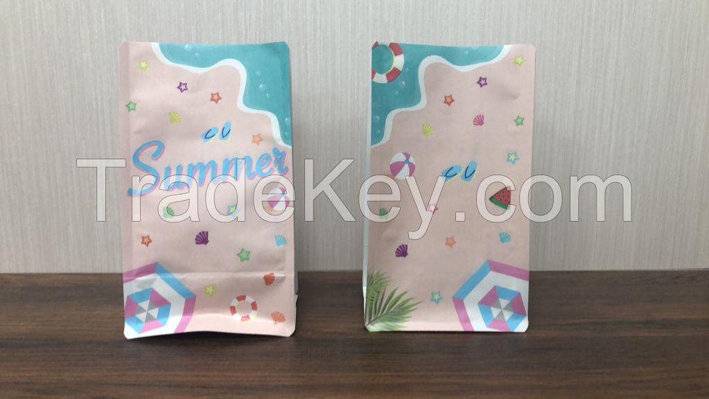 Digital inkjet printing flat bottom bag