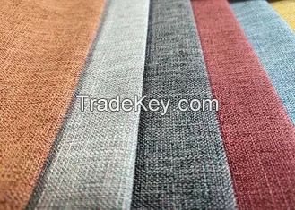 260gsm Upholstery Sofa Fabric , Home Textile Plain Woven Linen Fabric