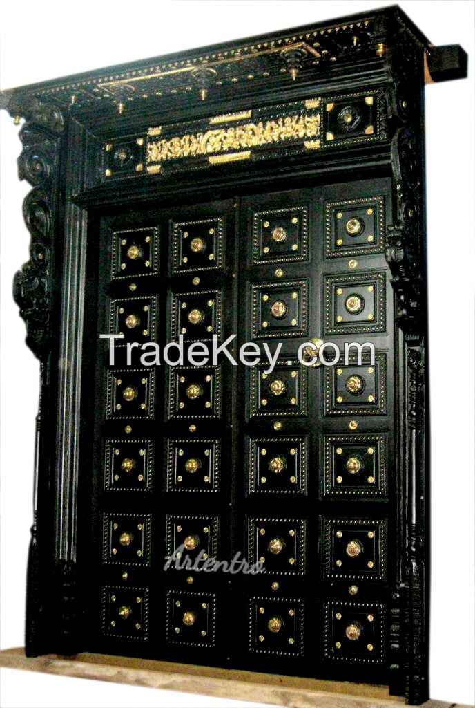 Hand Carved Wooden Door