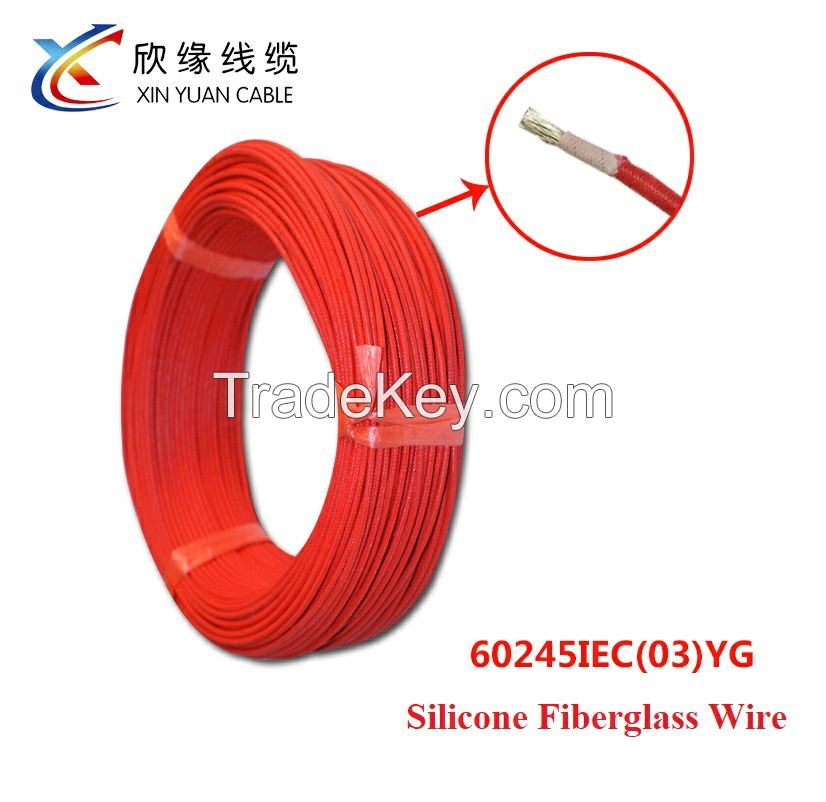 CE certified high temperature 300v covering fiberglass braid silicon wire YG 245IEC03