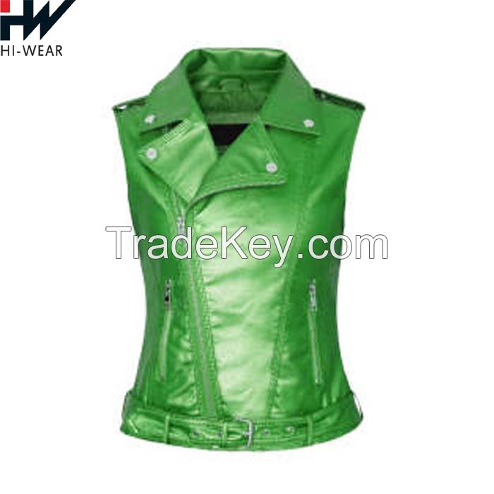 Genuine Goat Skin Leather Shiny Women&#039;s Vest | Best price In Pakistan Ladies Leather Vest