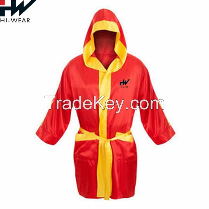 Boxing Robe For Men And Women Satin With Custom Logo And Printing 100% Polyester