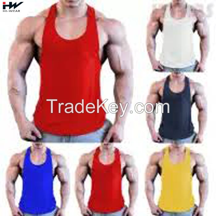 GYM KING Custom Logo Cotton mens cotton workout singlet gym tank top - Stringer Singlet Men Running Brand