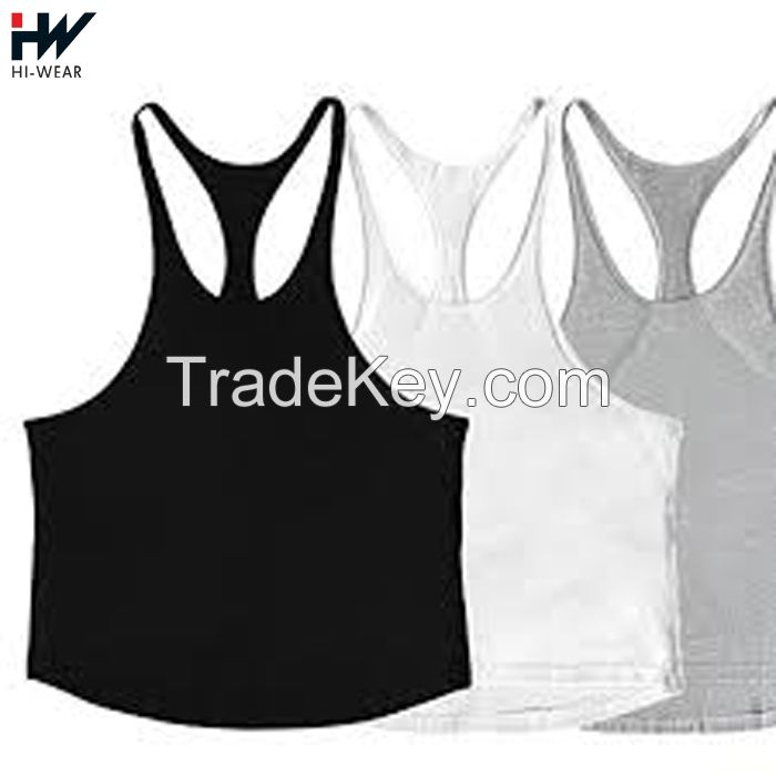 Workout Bodybuilding Muscle Oem Customizable Logo Solid Color Sleeveless Gym Men Tank Top 