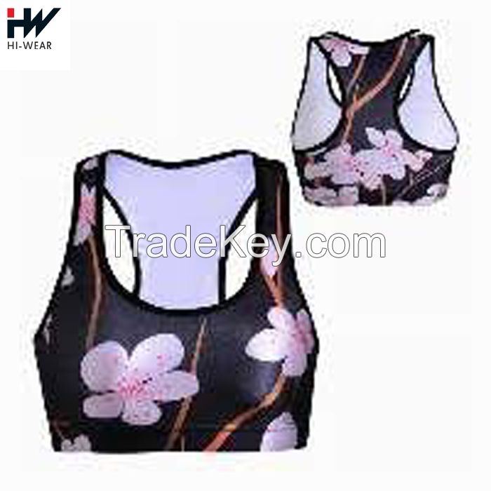 Colourfull Sublimation Women Sportswear Active Wear Running Custom Fitness Wear Yoga Sports Bra