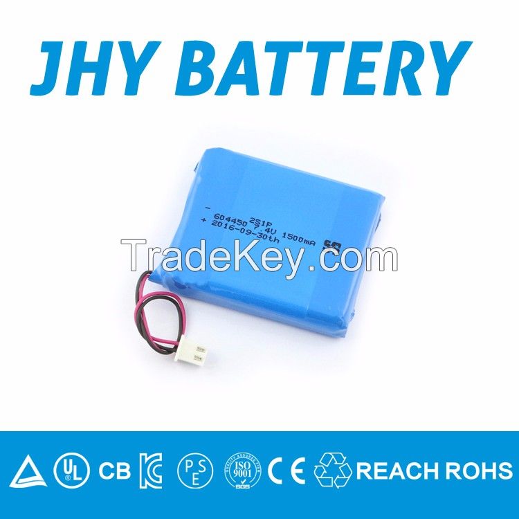 JHY Hot sale 7.4v 1000mAh 802844 lithium polymer battery pack