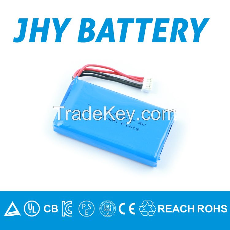 JHY Hot sale 7.4v 1000mAh 802844 lithium polymer battery pack