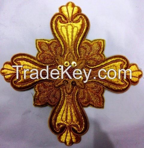 HAND MADE , HAND EMBROIDERY CROSS FOR PRIEST VESTMENT