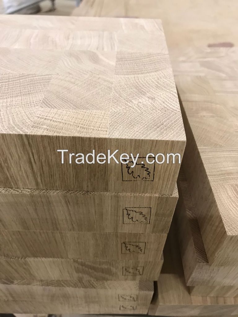 Solid oak wood  panels continuous lamellas in different dimensions (class A/A, A/B)