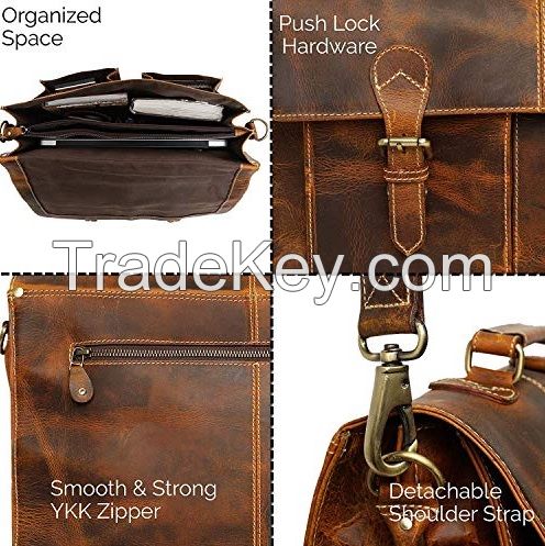 Vintage Handmade Leather Messenger Bag