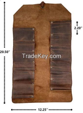 Leather Big Tool Roll Up Bag