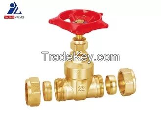 NPT 4 Inch Brass Gate Valve Flanged Red 170C AL Handle