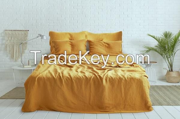 Mustard Duvet Cover: Mustard Yellow Linen Duvet Cover