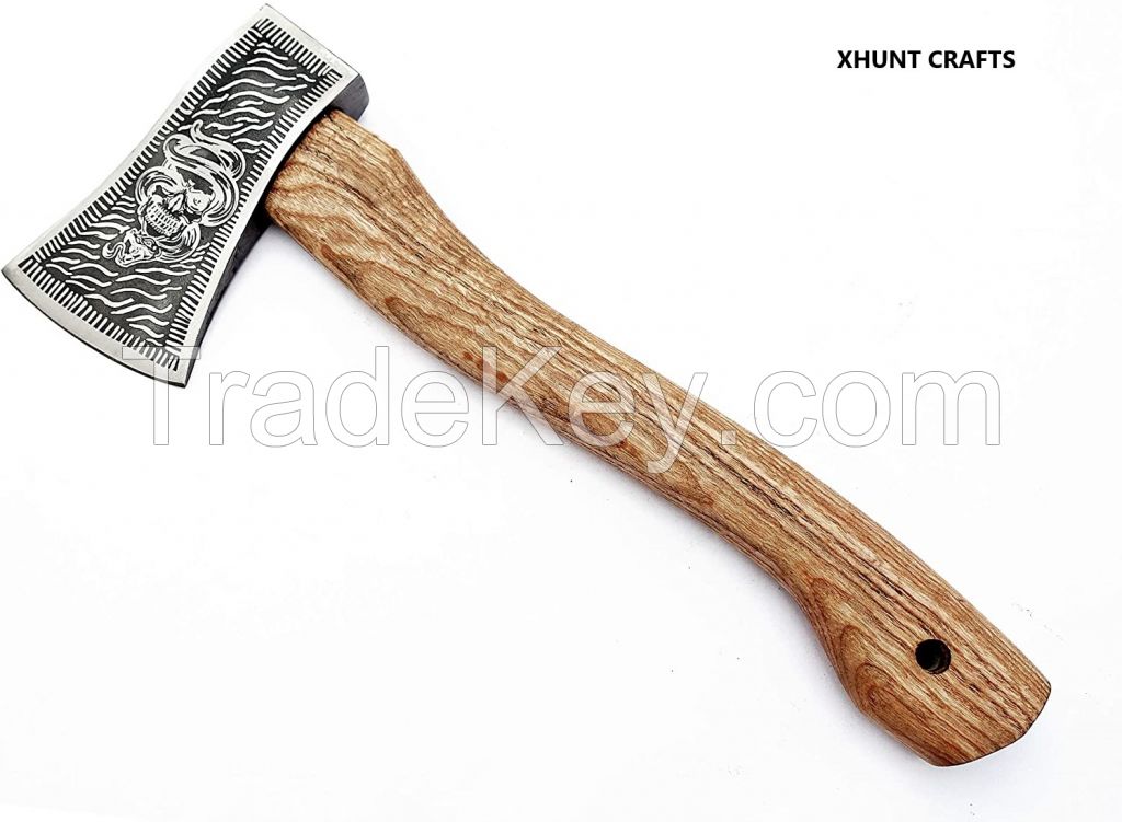 Custom Handmade Stainless Steel Axe-Gorgeous and Solid Wood Handle