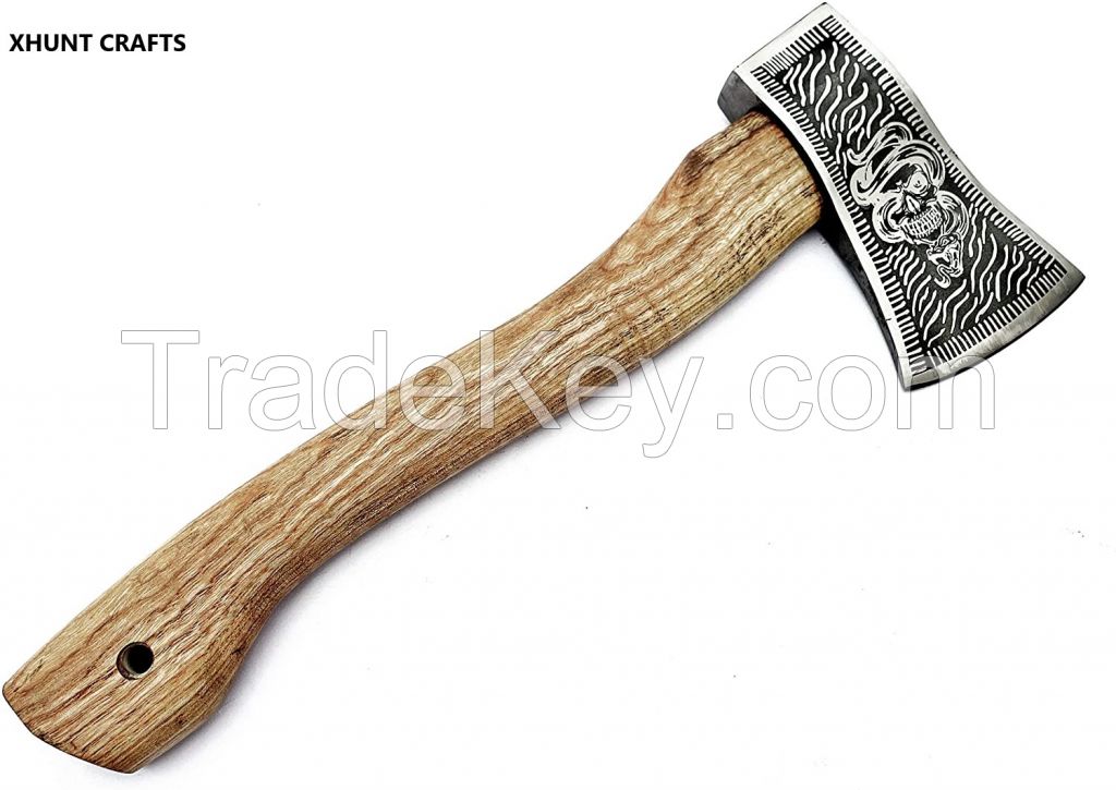 Custom Handmade Stainless Steel Axe-Gorgeous and Solid Wood Handle