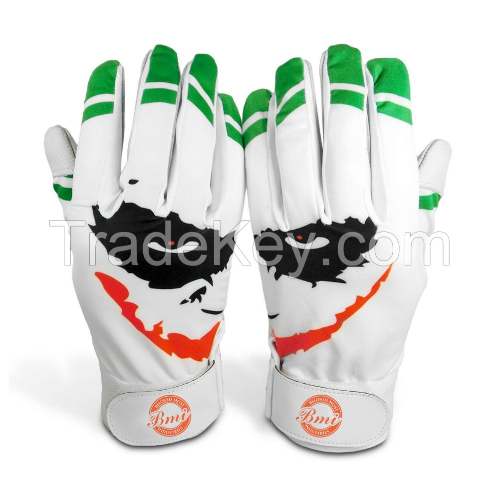 Sublimated Design Goatskin Digital Leather Baseball Batting Gloves