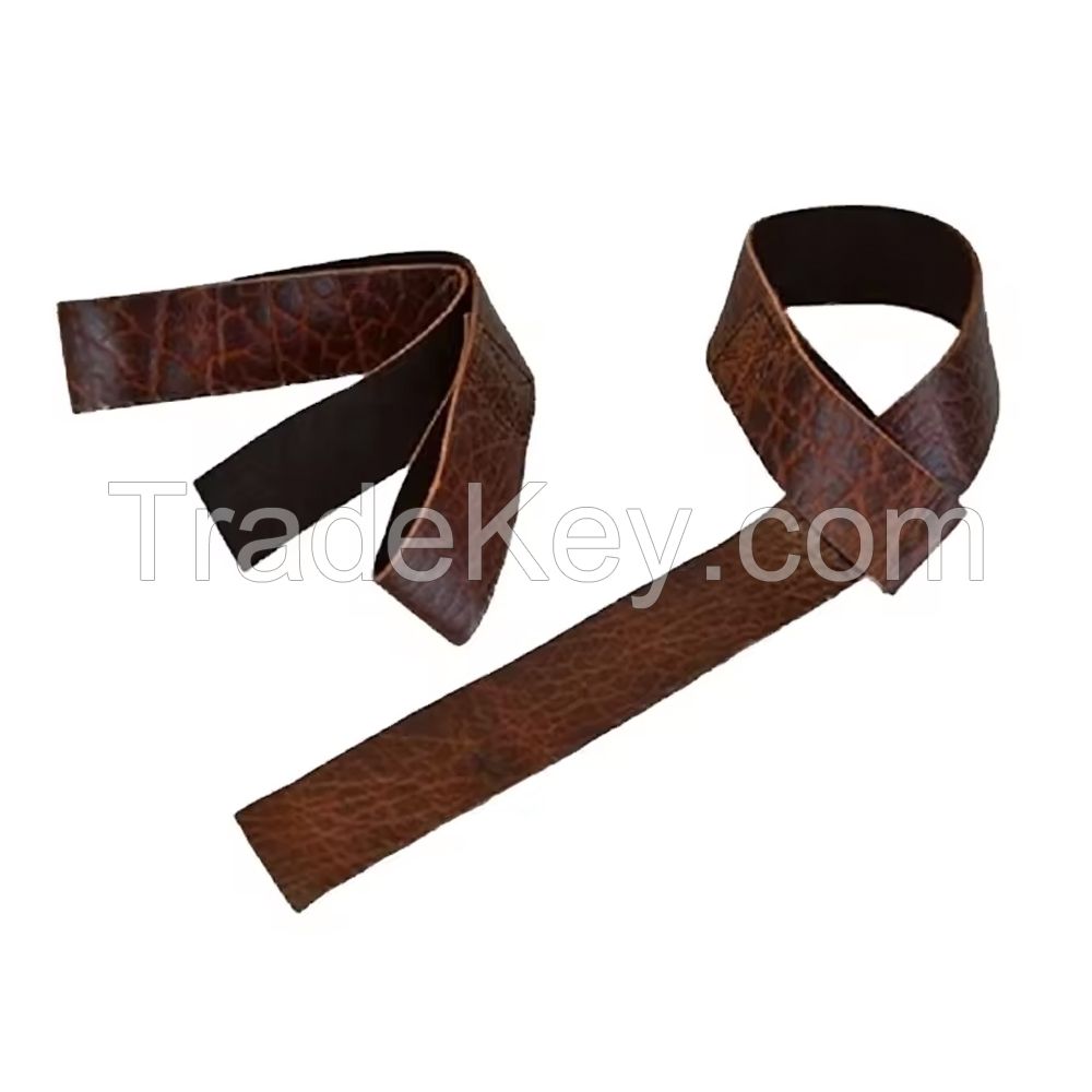 Cowhide Leather Weightlifting gym Straps