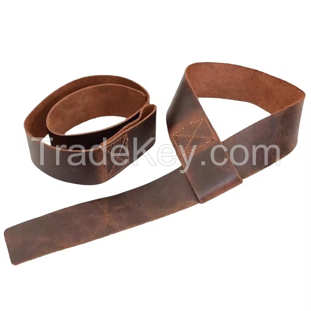 Cowhide Leather Weightlifting gym Straps