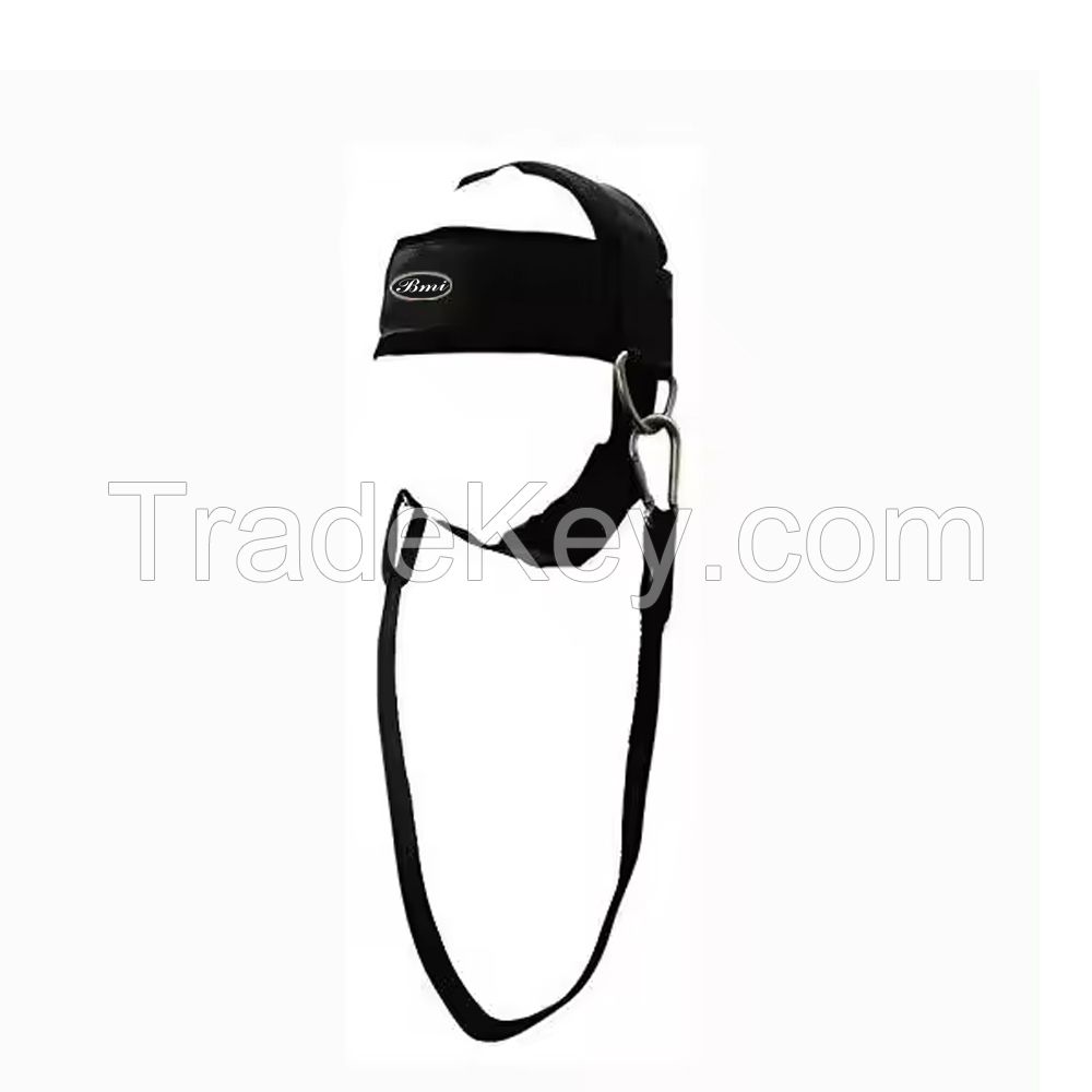 Gym Fitness Heavy Weight Lifting Head Harness with Steel D Ring Chain