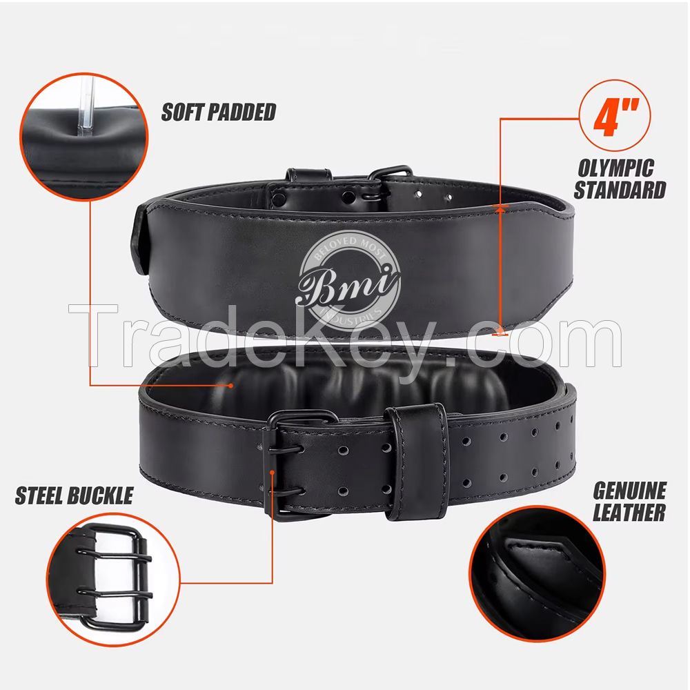 Best Quality Double Prong Weightlifting Belt Steel Buckle Gym Fitness belt