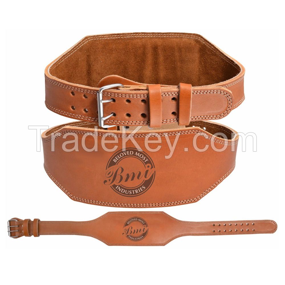 New Arrival Adjustable Leather Weight Lifting Belt Brown