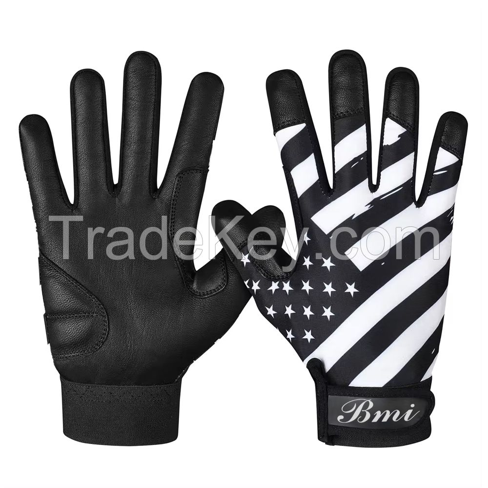 Professional Long Cuff Goatskin Digital Leather Baseball Batting Gloves