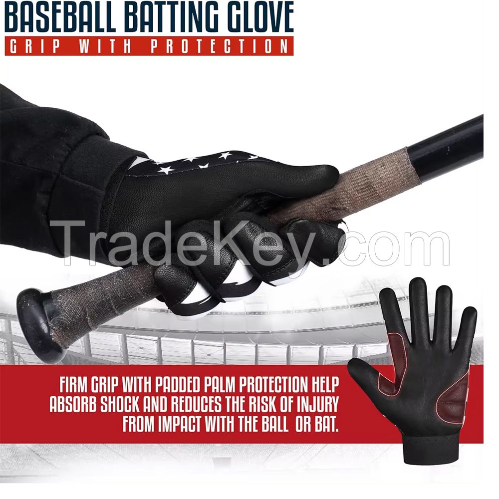 Professional Long Cuff Goatskin Digital Leather Baseball Batting Gloves