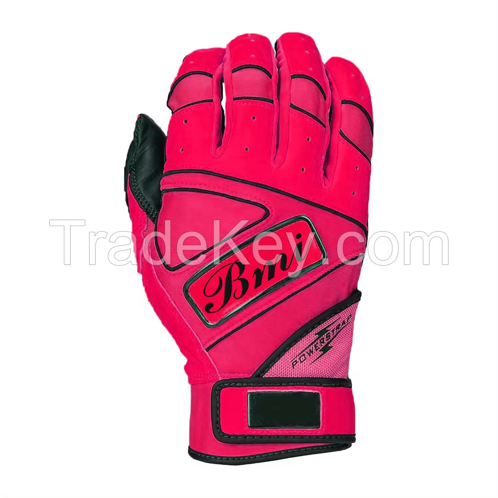 Factory Direct Supply Best Quality Leather Baseball Batting Gloves