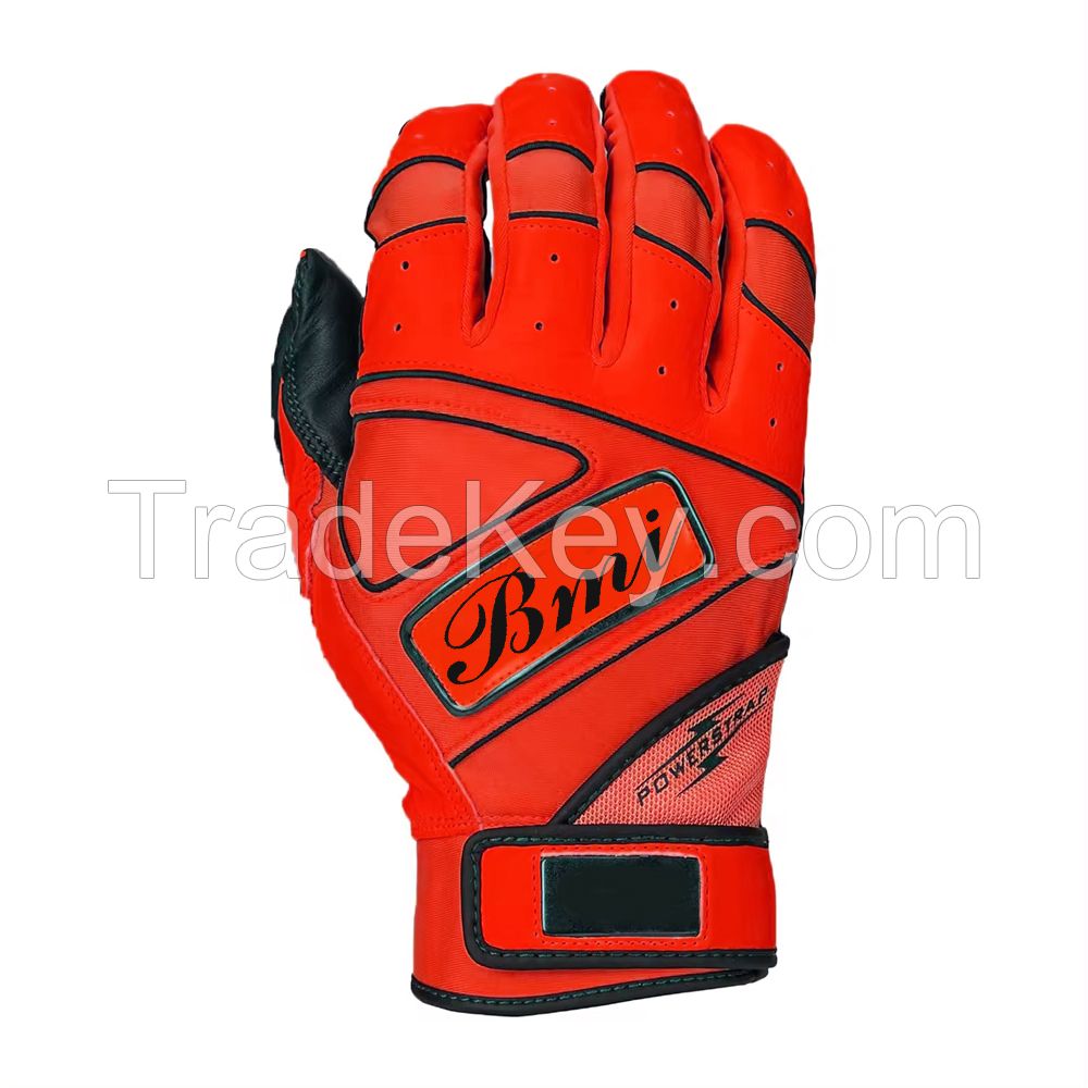 Factory Direct Supply Best Quality Leather Baseball Batting Gloves