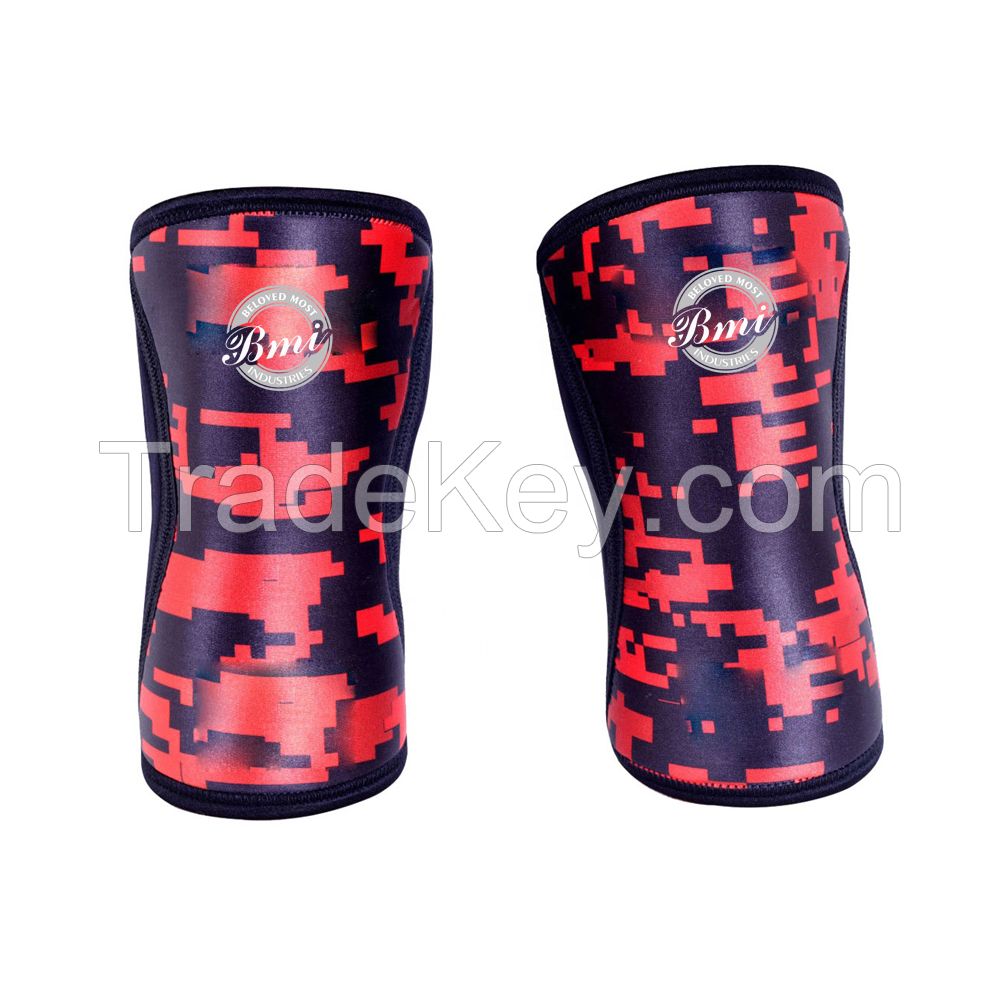 New Sublimation Design Weightlifting Neoprene Knee Sleeves 5MM & 7MM Thickness