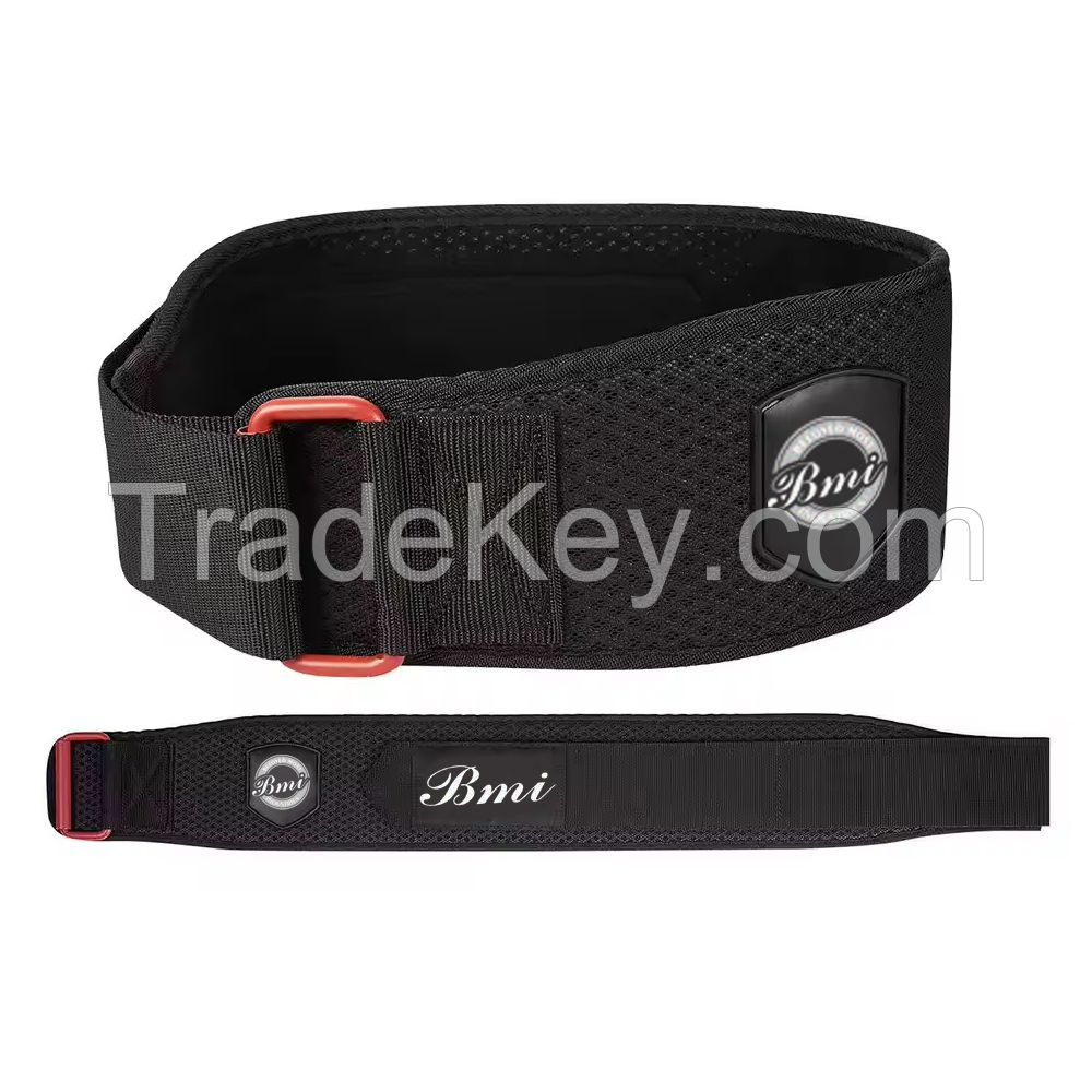 Custom Logo & Design Neoprene Belt with Steel Bar Buckle for Weightlifting Training Gym Belt