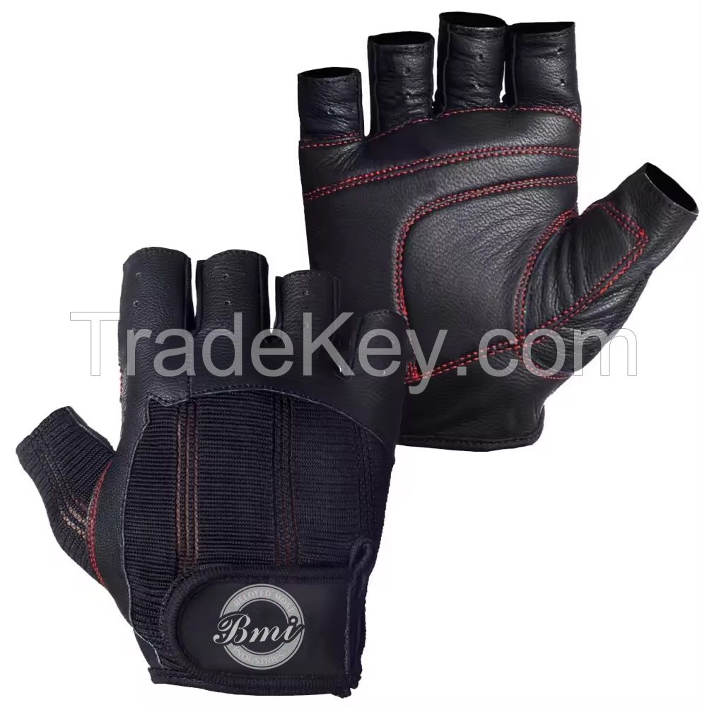 Genuine Leather Best Quality Wrist Support Palm Protection Gym Gloves