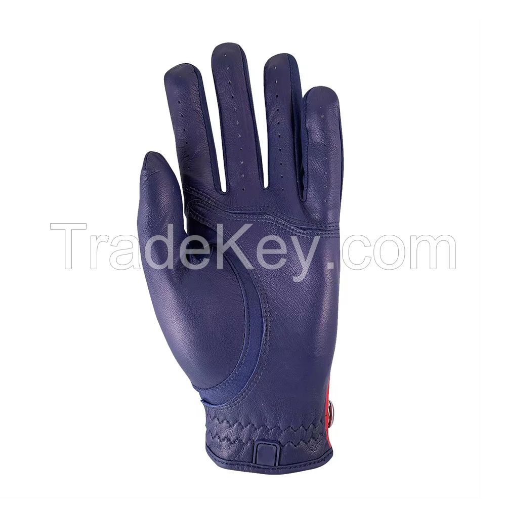 Factory Direct Sale Design Your Own Logo Soft Full Color Cabretta Leather Breathable Golf Glove