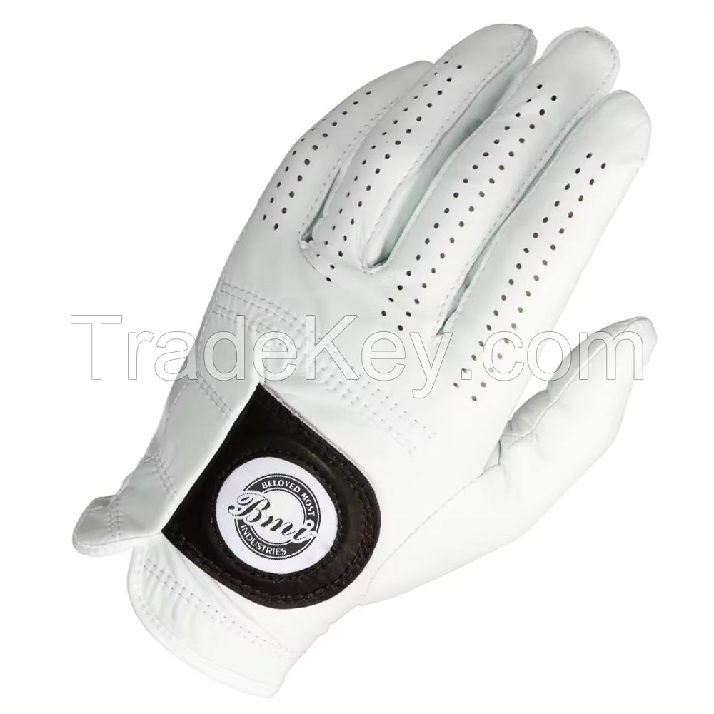 Wholesale Full Finger Golf Gloves Cabretta Anti-Slip Leather Customized Logo Golf Glove