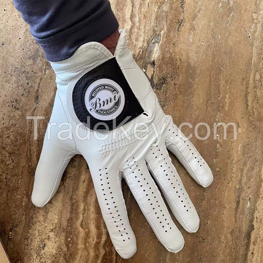 Wholesale Full Finger Golf Gloves Cabretta Anti-Slip Leather Customized Logo Golf Glove