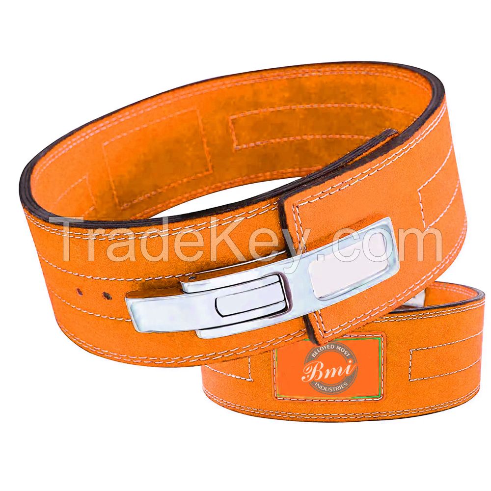 Heavy Duty Weightlifting Workout Leather Material Stainless Steel Buckle Lever Belt