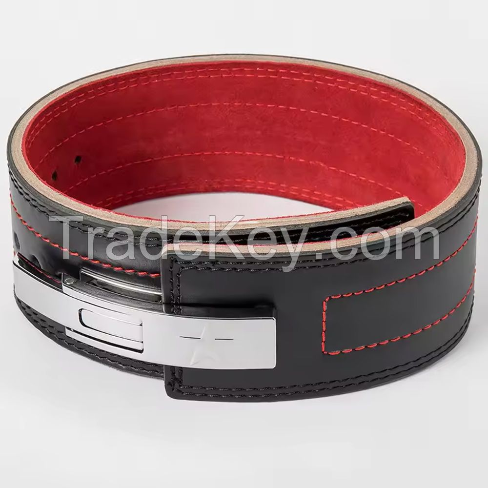 Back support Power lifting Belts Genuine Leather Adjustable Lever belt