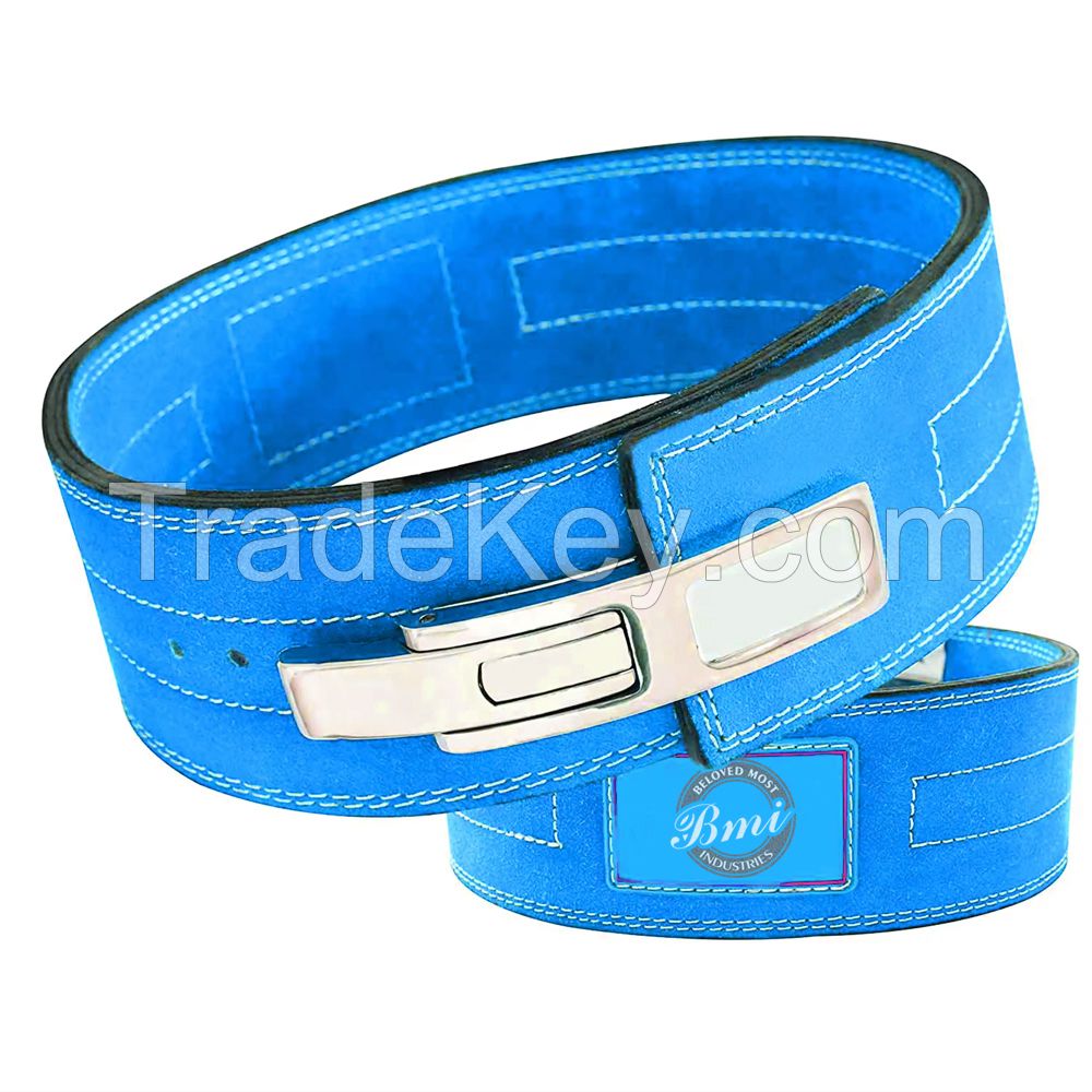 Heavy Duty Weightlifting Workout Leather Material Stainless Steel Buckle Lever Belt