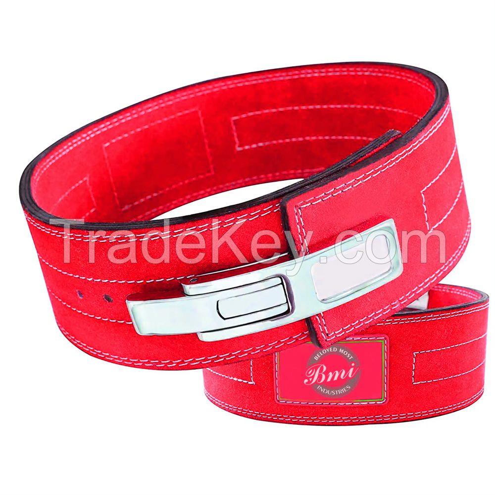 Heavy Duty Weightlifting Workout Leather Material Stainless Steel Buckle Lever Belt