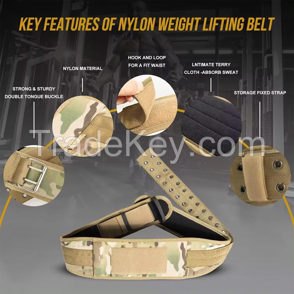 army camo Adjustable Neoprene Belts Custom Logo Fitness Weightlifting Training Gym Weight Lifting Belts