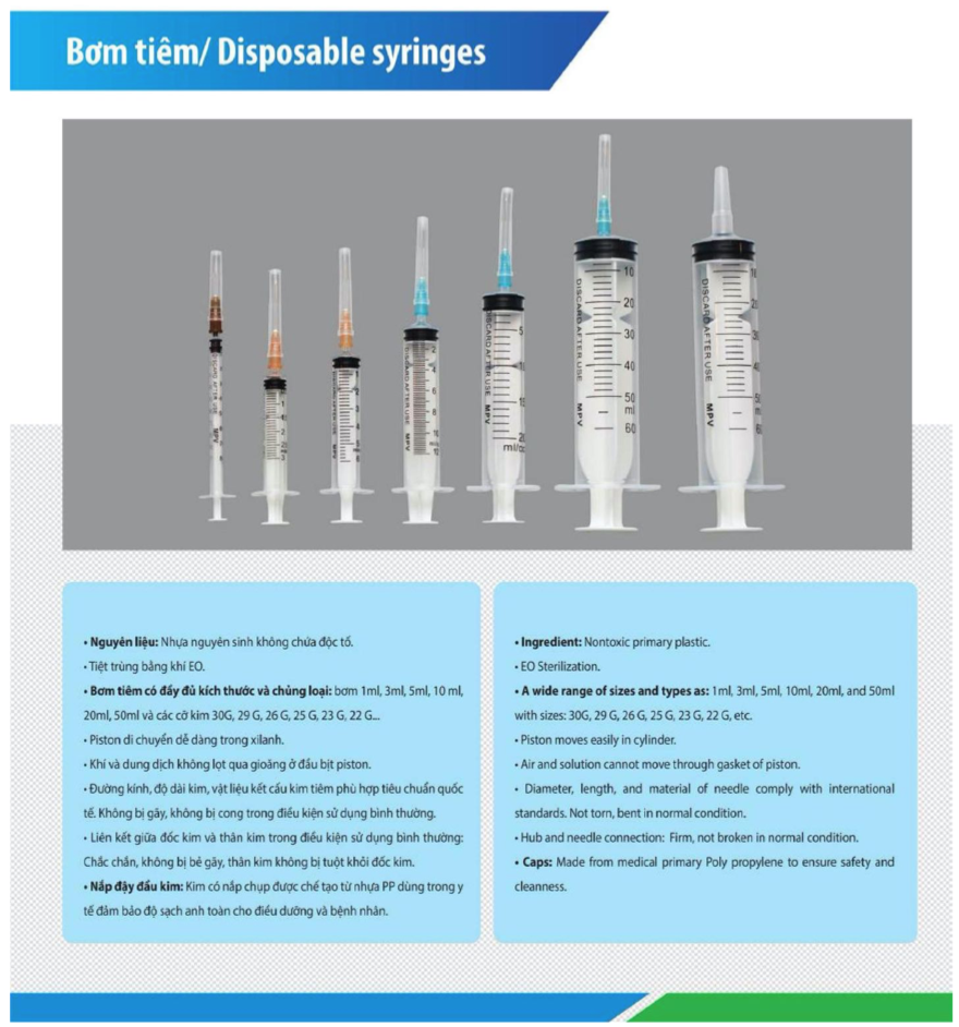 Stock of Disposable Syringes 1ml and 3ml