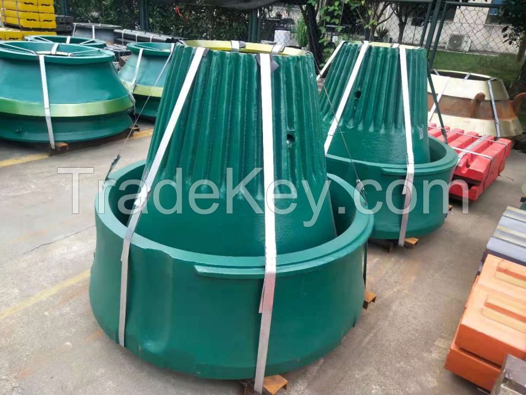 CS430/S3800/H3000 CH420/CH440/H4000/H4800 High Manganese Mantle Concave Cone Crusher Parts Wear Line