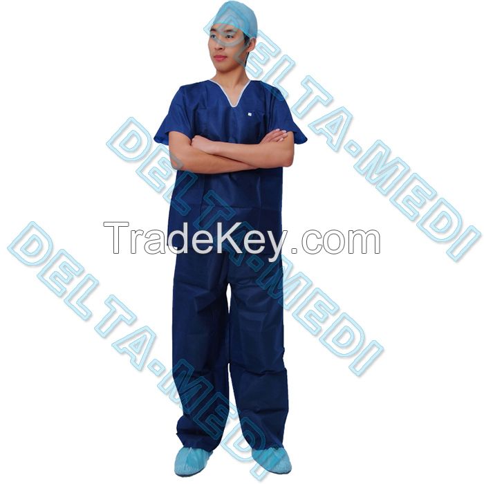 Dustproof Non Toxic Medical Scrub Suit , Breathable Surgical Scrub Suits