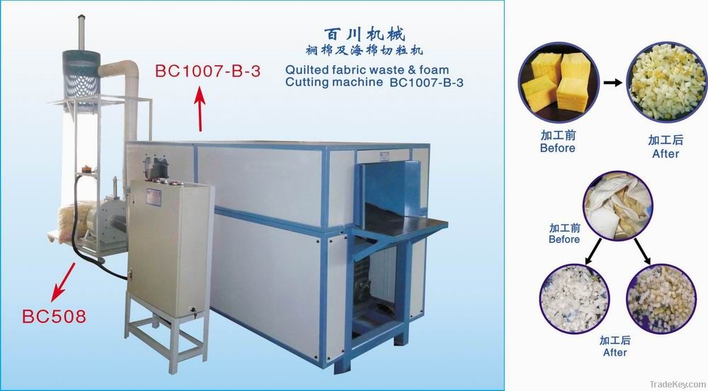 Quilted fabric waste &amp; foam cutting machine