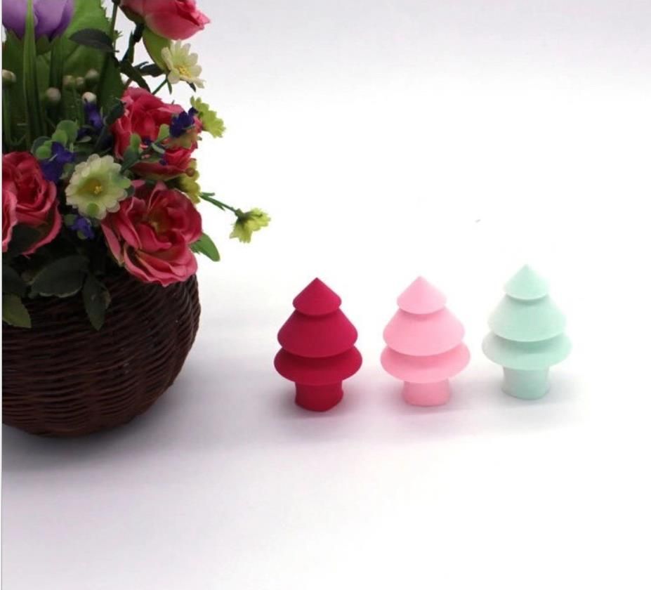 colorful Soft Beauty cosmetics docolor Non-latex Christmas tree powder puff snowman Christmas gift foundation makeup sponge